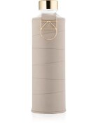 EQUA Mismatch skleněná láhev na vodu + obal z umělé kůže barva Beige 1 ks
