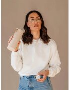 EQUA Mismatch skleněná láhev na vodu + obal z umělé kůže barva Beige 1 ks