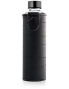 EQUA Mismatch skleněná láhev na vodu + obal z umělé kůže barva Graphite 1 ks