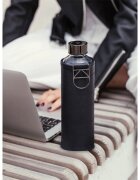 EQUA Mismatch skleněná láhev na vodu + obal z umělé kůže barva Graphite 1 ks