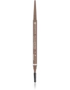 essence Micro Precise voděodolná tužka na obočí s kartáčkem odstín 02 Taupe 0.05 g