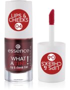essence WHAT A TINT! tekutá tvářenka a lesk na rty odstín 04 Strawberry Rush 4.9 ml