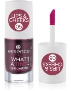 essence WHAT A TINT! tekutá tvářenka a lesk na rty odstín 05 Velvet Berry 4.9 ml