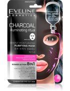 Eveline Cosmetics Charcoal Illuminating Ritual super hydratační čisticí textilní maska 1 ks