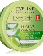 Eveline Cosmetics Extra Soft hydratační a zklidňující krém pro citlivou pokožku Bio Olive & Aloe Vera 175 ml