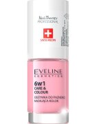 Eveline Cosmetics Nail Therapy Care & Colour kondicionér na nehty 6 v 1 odstín Rose 5 ml
