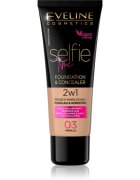 Eveline Cosmetics Selfie Time make-up a korektor 2 v 1 odstín 03 Vanilla 30 ml