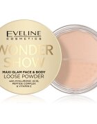 Eveline Cosmetics Wonder Show rozjasňující sypký pudr na obličej a tělo Maxi Glam 6 g