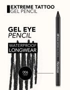 flormar Extreme Tattoo Gel Pencil voděodolná gelová tužka na oči odstín 06 Onyx 1.2 g