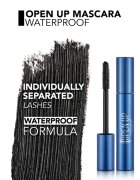flormar Open Up Waterproof Mascara voděodolná řasenka pro natočení a oddělení řas 12 ml