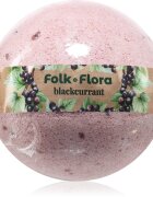 Folk & Flora Blackcurrant koupelová bomba s osvěžujícím účinkem 130 g