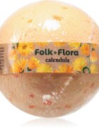 Folk & Flora Calendula šumivá koule do koupele s měsíčkem lékařským 130 g
