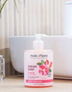 Folk & Flora Rosehip & Hawthorn krémové tekuté mýdlo pro citlivou pokožku 500 ml