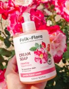 Folk & Flora Rosehip & Hawthorn krémové tekuté mýdlo pro citlivou pokožku 500 ml
