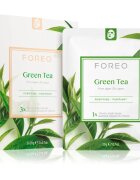 FOREO Farm to Face Sheet Mask Green Tea plátýnková maska se zklidňujícím účinkem pro smíšenou pleť 3x20 g