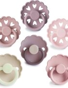 FRIGG 6-Pack Pacifiers Round Silicone Size 2 dudlík Blooming Love 6 ks