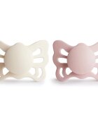 FRIGG Butterfly Size 1:0-6 months dudlík Cream/Blush 2 ks
