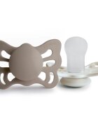 FRIGG Butterfly Size 1:0-6 months dudlík Portobello/Cream 2 ks