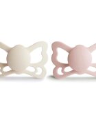 FRIGG Butterfly Size 2:6-18 months dudlík Cream/Blush 2 ks