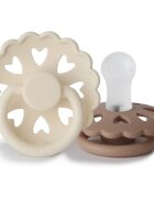 FRIGG Fairytale Round Silicone 2-Pack Size 1 dudlík The Ugly Duckling/The Emperors New Clothes 2 ks