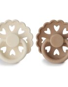 FRIGG Fairytale Round Silicone 2-Pack Size 1 dudlík The Ugly Duckling/The Emperors New Clothes 2 ks