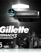Gillette Mach3 Charcoal náhradní břity 5 ks