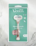 Gillette Venus Deluxe Smooth Sensitive holicí strojek + náhradní břity RoseGold 3 ks