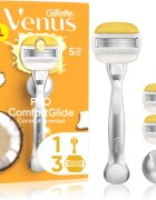 Gillette Venus PRO ComfortGlide Coconut dámský holicí strojek s držákem do sprchy + náhradní břity 3 ks