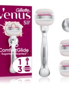 Gillette Venus PRO ComfortGlide Sugarberry dámský holicí strojek s držákem do sprchy + náhradní břity