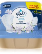 Glade Clean Linen vonný gel do koupelny 180 g