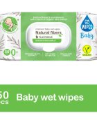 GoWipes Baby Natural Fibers dětské jemné vlhčené ubrousky pro citlivou pokožku 0+ 50 ks