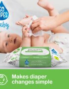 GoWipes Baby Natural Fibers dětské jemné vlhčené ubrousky pro citlivou pokožku 0+ 50 ks