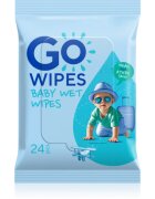 GoWipes Baby Wet Wipes dětské jemné vlhčené ubrousky pro velmi suchou citlivou a atopickou pokožku 24 ks