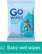 GoWipes Baby Wet Wipes dětské jemné vlhčené ubrousky pro velmi suchou citlivou a atopickou pokožku 24 ks