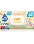 GoWipes Cleanse & Cream Sweet Almond Milk dětské jemné vlhčené ubrousky pro citlivou pokožku aloe vera 0+ 50 ks