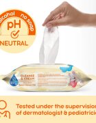 GoWipes Cleanse & Cream Sweet Almond Milk dětské jemné vlhčené ubrousky pro citlivou pokožku aloe vera 0+ 50 ks