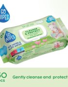 GoWipes Cleanse & Protect Chamomile extract dětské jemné vlhčené ubrousky s aloe vera 50 ks