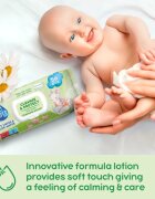 GoWipes Cleanse & Protect Chamomile extract dětské jemné vlhčené ubrousky s aloe vera 50 ks