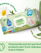 GoWipes Cleanse & Protect Chamomile extract dětské jemné vlhčené ubrousky s aloe vera 50 ks