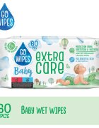 GoWipes Extra Care vlhčené čisticí ubrousky pro děti pro citlivou pokožku 0+ 60 ks