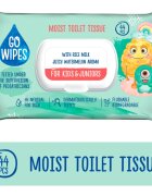 GoWipes For Kids & Juniors vlhčený toaletní papír pro citlivou pokožku pro děti 44 ks