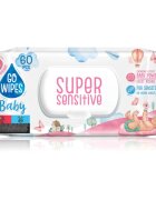 GoWipes Super Sensitive vlhčené čisticí ubrousky pro děti pro citlivou pokožku 0+ 60 ks