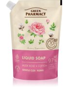 Green Pharmacy Musk Rose & Cotton tekuté mýdlo – náhradní náplň 460 ml