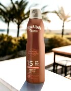Hawaiian Tropic Glowing Protection Dry Oil Spray ochranný sprej na opalování SPF 15 177 ml