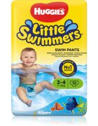 Huggies Little Swimmers 3-4 jednorázové plenkové plavky 7-15 kg 12 ks