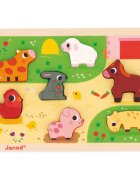 Janod Chunky Farm Puzzle aktivity vkládačka 18m+ 7 ks