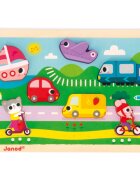 Janod Chunky Puzzle Vehicles aktivity vkládačka 18m+ 7 ks