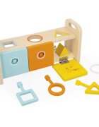 Janod Shape Sorter Box with Keys aktivity vkládačka 18m+ 1 ks