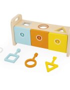 Janod Shape Sorter Box with Keys aktivity vkládačka 18m+ 1 ks