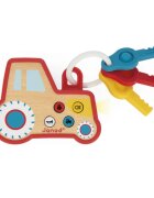 Janod Sound and Light Tractor Keychain aktivity hračka ze dřeva 18m+ 1 ks